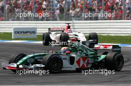 25.07.2004 Hockenheim, Germany,  F1, Sunday, Mark Webber (AUS), Jaguar Racing R5, in front of Takuma Sato (JPN), Lucky Strike BAR Honda 006 - Formula 1 World Championship, Rd 12, Grosser Mobil 1 Preis von Deutschland, GER, Hockenheimring Baden-Württemberg