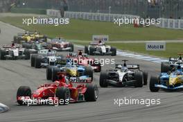 25.07.2004 Hockenheim, Germany, F1, Sunday. July, Michael Schumacher, GER, Scuderia Ferrari Marlboro, F2004, Action, Track - Formula 1 World Championship, Rd 12, The Start of the Race,  Grosser Mobil 1 Preis von Deutschland, GER, Hockenheimring Baden-Württemberg