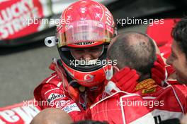 25.07.2004 Hockenheim, Germany, F1, Sunday. July, Michael Schumacher, GER, Ferrari, at Park Ferme - Formula 1 World Championship, Rd 12, Race, Grosser Mobil 1 Preis von Deutschland, GER, Hockenheimring Baden-Württemberg