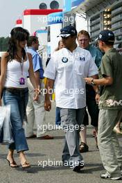 24.07.2004 Hockenheim, Germany, F1, Saturday, July, Juan-Pablo Montoya, COL, BMW WilliamsF1 with Connie Montoya, Wife of Juan Pablo Montoya - Formula 1 World Championship, Rd 12, Grosser Mobil 1 Preis von Deutschland, GER, Hockenheimring Baden-Württemberg