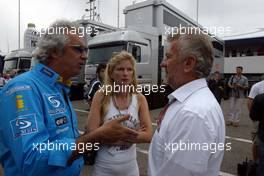 24.07.2004 Hockenheim, Germany, F1, Saturday, July, Flavio Briatore, ITA, Renault, Teamchief, Managing Director, Willi Weber, GER, Driver - Manager, Portrait - Formula 1 World Championship, Rd 12, Grosser Mobil 1 Preis von Deutschland, GER, Hockenheimring Baden-Württemberg