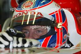 24.07.2004 Hockenheim, Germany, F1, Saturday, July, Jenson Button, GBR, BAR Honda, Portrait - Formula 1 World Championship, Rd 12, Practice, Grosser Mobil 1 Preis von Deutschland, GER, Hockenheimring Baden-Württemberg