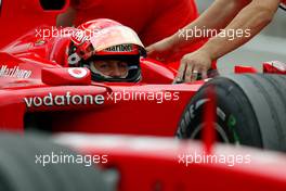 24.07.2004 Hockenheim, Germany, F1, Saturday, July, Michael Schumacher, GER, Ferrari - Formula 1 World Championship, Rd 12, Practice, Grosser Mobil 1 Preis von Deutschland, GER, Hockenheimring Baden-Württemberg