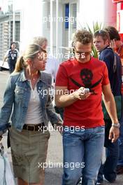 24.07.2004 Hockenheim, Germany, F1, Saturday, July, Corina Schumacher, GER, Corinna, wife of Michael Schumacher and Michael Schumacher, GER, Ferrari leave the circuit - Formula 1 World Championship, Rd 12, Grosser Mobil 1 Preis von Deutschland, GER, Hockenheimring Baden-Württemberg