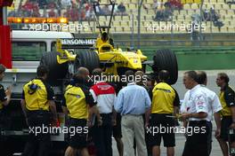 24.07.2004 Hockenheim, Germany, F1, Saturday, July, the car of Giorgio Pantano, ITA, Jordan - Formula 1 World Championship, Rd 12, Practice, Grosser Mobil 1 Preis von Deutschland, GER, Hockenheimring Baden-Württemberg