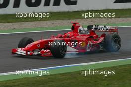 24.07.2004 Hockenheim, Germany, F1, Saturday, July, secound practise, Sachs Corner, Michael Schumacher, GER, Scuderia Ferrari Marlboro, F2004, Action, Track - Formula 1 World Championship, Rd 12, Practice, Grosser Mobil 1 Preis von Deutschland, GER, Hockenheimring Baden-Württemberg