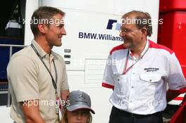 24.07.2004 Hockenheim, Germany,  F1, Saturday, /Bernd Schneider (GER), DTM driver for Vodafone AMG-Mercedes, Portrait (left), talking with Kees van de Grint (NED), Bridgestone Tyre Engineer - Formula 1 World Championship, Rd 12, Grosser Mobil 1 Preis von Deutschland, GER, Hockenheimring Baden-Württemberg