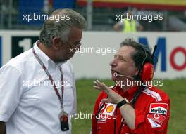 25.07.2004 Hockenheim, Germany, F1, Sunday. July, Willi Weber, GER, Driver - Manager, Portrait, and Jean Todt, FRA, Ferrari, Teamchief, General Manager, GES, Portrait - Formula 1 World Championship, Rd 12, Grosser Mobil 1 Preis von Deutschland, GER, Hockenheimring Baden-Württemberg