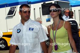 25.07.2004 Hockenheim, Germany, F1, Sunday. July, Juan-Pablo Montoya, COL, BMW WilliamsF1, Connie Montoya, Wife of Juan Pablo Montoya, Portrait - Formula 1 World Championship, Rd 12, Grosser Mobil 1 Preis von Deutschland, GER, Hockenheimring Baden-Württemberg