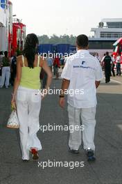 25.07.2004 Hockenheim, Germany, F1, Sunday. July, Juan-Pablo Montoya, COL, BMW WilliamsF1, Connie Montoya, Wife of Juan Pablo Montoya, Portrait - Formula 1 World Championship, Rd 12, Grosser Mobil 1 Preis von Deutschland, GER, Hockenheimring Baden-Württemberg