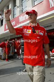 12.08.2004 Budapest, Hungary, F1, Thursday, August, Michael Schumacher, GER, Ferrari - Formula 1 World Championship, Rd 13, Hungarian Grand Prix, HUN, Hungaroring