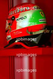 10.09.2004 Monza, Italy F1, Friday, September, new helmet design of Michael Schumacher, GER, Ferrari - Formula 1 World Championship, Rd 15, Italian Grand Prix, ITA, Italy