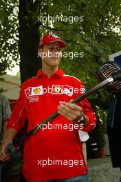 10.09.2004 Monza, Italy F1, Friday, September, Michael Schumacher, GER, Ferrari with a sword - Formula 1 World Championship, Rd 15, Italian Grand Prix, ITA, Italy