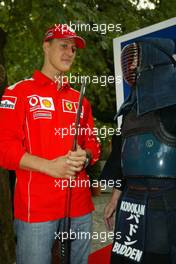 10.09.2004 Monza, Italy F1, Friday, September, Michael Schumacher, GER, Ferrari with a sword - Formula 1 World Championship, Rd 15, Italian Grand Prix, ITA, Italy