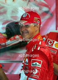 11.09.2004 Monza, Italy, F1, Saturday, September, Michael Schumacher, GER, Scuderia Ferrari Marlboro, F2004, Pitlane, Box, Garage - Formula 1 World Championship, Practice, Rd 15, Italian Grand Prix, ITA, Italy