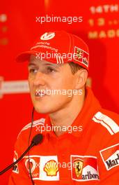 15.01.2004 Madonna di Campiglio, Italy, Press conference with Michael Schumacher (GER), Scuderia Ferrari Marlboro, Portrait - Wrooom 2004, 14th annual Ski Press Meeting of Marlboro Ferrari in Madonna di Campiglio, Italy