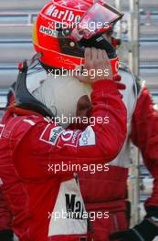 23.05.2004 Monte Carlo, Monaco, F1, Sunday, May, after his crash, Michael Schumacher, GER, Scuderia Ferrari Marlboro, F2004, Action, Track, comes back in the box, Pitlane to finish the race - Formula 1 World Championship, Rd 6, Monaco Grand Prix, Race,  MCO