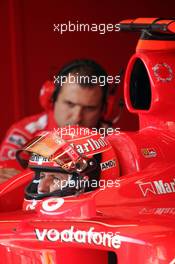 22.05.2004 Monte Carlo, Monaco, F1, Saturday, May, Michael Schumacher, GER, Scuderia Ferrari Marlboro, F2004, Pitlane, Box, Garage - Formula 1 World Championship, Rd 6, Monaco Grand Prix Practice,  MCO