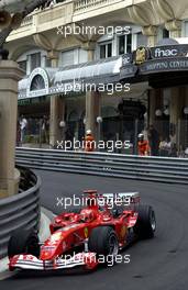 20.05.2004 Monte Carlo, Monaco, F1, Thursday, May, Michael Schumacher, GER, Scuderia Ferrari Marlboro, F2004, Action, Track - Formula 1 World Championship, Rd 6, Monaco Grand Prix, practice,  MCO