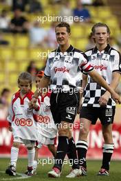 18.05.2004 Monte Carlo, Monaco, F1, Tuesday, May, Michael Schumacher, GER, Ferrari - Formula 1 Charity football match, Stade Louis II, Formula 1 World Championship, Rd 6, Monaco Grand Prix, MCO