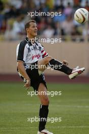 18.05.2004 Monte Carlo, Monaco, F1, Tuesday, May, Michael Schumacher, GER, Ferrari - Formula 1 Charity football match, Stade Louis II, Formula 1 World Championship, Rd 6, Monaco Grand Prix, MCO