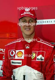 12.02.2004 Mugello, Italy, F1 Test at Mugello race track with the Ferrari F2004, Michael Schumacher, GER, Scuderia Ferrari Marlboro, F2004, Portrait, Maranello, Modena, Italien