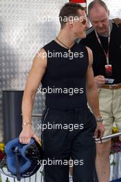 19.03.2004 Sepang, Malaysia, F1, Friday, March, Michael Schumacher, GER, Ferrari arrives at the track, Formula 1 World Championship, Rd 2, Malaysian Grand Prix, KUL, Kuala Lumpur