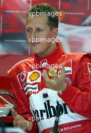 20.03.2004 Sepang, Malaysia, F1, Saturday, March, Michael Schumacher, GER, Scuderia Ferrari Marlboro, F2004, Pitlane, Box, Garage, Portrait, Formula 1 World Championship, Rd 2, Malaysian Grand Prix, KUL, Kuala Lumpur