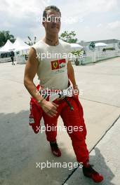 20.03.2004 Sepang, Malaysia, F1, Saturday, March, Michael Schumacher, GER, Ferrari before the Qualifying, Formula 1 World Championship Rd 2, Malaysian Grand Prix, KUL, Kuala Lumpur