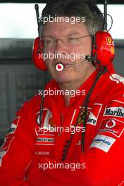 23.04.2004 Imola, San Marino, F1, Friday, April, Ross Brawn, GBR, Ferrari, Technical Director - Formula 1 World Championship, Rd 4, San Marino Grand Prix, RSM