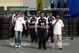 23.04.2004 Imola, San Marino, F1, Friday, April, Conference at Michelin Motorhome, Ralf Schumacher, GER, BMW WilliamsF1 and Juan-Pablo Montoya, COL, BMW WilliamsF1 - Formula 1 World Championship, Rd 4, San Marino Grand Prix, RSM