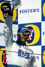 25.04.2004 Imola, San Marino, F1, Sunday, April, Juan-Pablo Montoya, COL, BMW WilliamsF1 - Podium, Formula 1 World Championship, Rd 4, San Marino Grand Prix, RSM