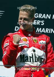 25.04.2004 Imola, San Marino, F1, Sunday, April, Michael Schumacher, GER, Ferrari - Podium, Formula 1 World Championship, Rd 4, San Marino Grand Prix, RSM