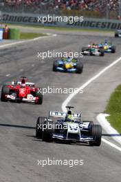 25.04.2004 Imola, San Marino, F1, Sunday, April, Ralf Schumacher, GER, BMW WilliamsF1, Rubens Barrichello, BRA, Scuderia Ferrari Marlboro, F2004, Action, Track  - Formula 1 World Championship, race, Rd 4, San Marino Grand Prix, RSM