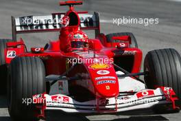 25.04.2004 Imola, San Marino, F1, Sunday, April, finish, Michael Schumacher, GER, Scuderia Ferrari Marlboro, F2004, Action, Track - Formula 1 World Championship, race, Rd 4, San Marino Grand Prix, RSM