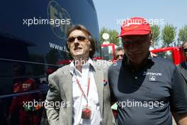 24.04.2004 Imola, San Marino, F1, Saturday, April, Luca di Montezemolo, ITA, Ferrari, President, Chairman & Managing Director, Niki Lauda, AUT - Practice, Formula 1 World Championship, Rd 4, San Marino Grand Prix, RSM