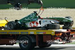 24.04.2004 Imola, San Marino, F1, Saturday, April, Christian Klien, AUT, Jaguar crashed during 1st Practice, Formula 1 World Championship, Rd 4, San Marino Grand Prix, RSM