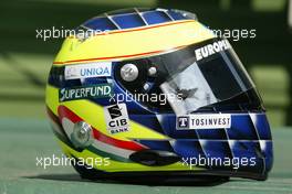 24.04.2004 Imola, San Marino, F1, Saturday, April, Zsolt Baumgartner, HUN, Minardi helmet - Formula 1 World Championship, Rd 4, San Marino Grand Prix, RSM
