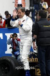 25.04.2004 Imola, San Marino, F1, Sunday, April, Gerhard Berger, AUT drives around in Aryton Senna's car in honour of Ayrton - Formula 1 World Championship, Rd 4, San Marino Grand Prix, RSM