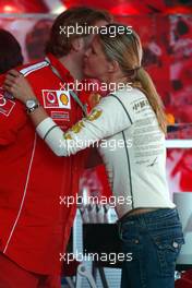 22.04.2004 Imola, San Marino, F1, Thursday, April, Corina Schumacher, GER, Corinna, wife of Michael Schumacher, Portrait at the Ferrari Motorhome after she arrived - Formula 1 World Championship, Rd 4, San Marino Grand Prix, RSM