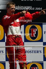 20.06.2004 Indianapolis, USA, F1, Sunday, June, Michael Schumacher, GER, Ferrari - Formula 1 World Championship, Rd 9, USA Grand Prix, Podium, USA