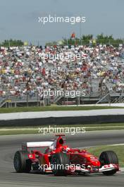 19.06.2004 Indianapolis, USA, F1, Saturday, June, Michael Schumacher, GER, Scuderia Ferrari Marlboro, F2004, Action, Track - Formula 1 World Championship, Rd 9, USA Grand Prix, Practice, USA