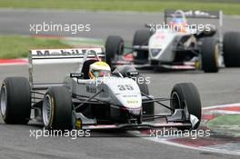 16.05.2004 Adria, Italy,  F3 Euro Series, Sunday, Lewis Hamilton (GBR), Manor Motorsport, Dallara F3-02 Mercedes, in front of Adrian Sutil (GER), Kolles, Dallara F3-03 Mercedes - F3 Euro Series 2004 at Adria International Raceway (Italy)