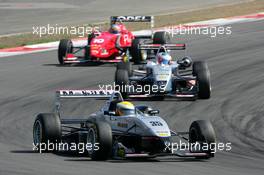 01.08.2004 Nürburg, Germany,  F3 Euro Series, Sunday, Lewis Hamilton (GBR), Manor Motorsport, Dallara F3-02 Mercedes, in front of Alexandre Prémat (FRA), ASM F3, Dallara F3-03 Mercedes and Nicolas Lapierre (FRA), OPEL Team Signature-Plus, Dallara F3-04 Opel - F3 Euro Series 2004 at Nürburgring