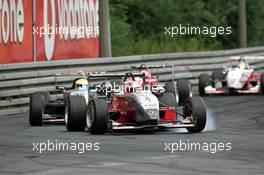 27.06.2004 Nürnberg, Germany,  F3 Euro Series, Sunday, Robert Kubica (POL), Mücke Motorsport, Dallara F3-02 Mercedes, in front of Lewis Hamilton (GBR), Manor Motorsport, Dallara F3-02 Mercedes and Nicolas Lapierre (FRA), OPEL Team Signature-Plus, Dallara F3-04 Opel - F3 Euro Series 2004 at Norisring