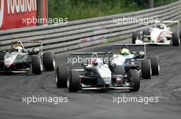 27.06.2004 Nürnberg, Germany,  F3 Euro Series, Sunday, Alexandre Prémat (FRA), ASM F3, Dallara F3-03 Mercedes, leading in front of Jamie Green (GBR), ASM F3, Dallara F3-03 Mercedes, and  Lewis Hamilton (GBR), Manor Motorsport, Dallara F3-02 Mercedes - F3 Euro Series 2004 at Norisring