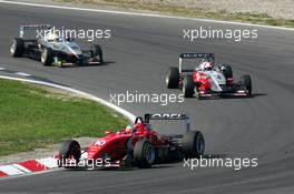 05.09.2004 Zandvoort, The Netherlands,  F3 Euro Series, Sunday, Nicolas Lapierre (FRA), OPEL Team Signature-Plus, Dallara F3-04 Opel, in front of Robert Kubica (POL), Mücke Motorsport, Dallara F3-02 Mercedes and Lewis Hamilton (GBR), Manor Motorsport, Dallara F3-02 Mercedes - F3 Euro Series 2004 at Circuit Park Zandvoort