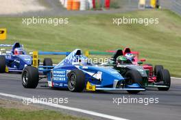 31.07.2004 Nürburg, Germany,  Formula BMW, Saturday, Michael Woller (GER), 4speed Media GmbH, fighting for position with Dominik Tiroch (AUT), HBR Motorsport GmbH and Rene Rast (GER), KUG / DEWALT Racing - Formula BMW 2004 at Lausitzring