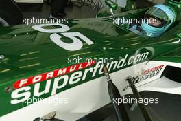 03.12.2004 Estoril, Portugal, Friday, December 2004,  Patrick Lemarie, FRA, testing the Formula SUPERFUND SF01 car - Formula SUPERFUND Testing, Estoril, Portugal, PRT - SUPERFUND COPYRIGHT FREE editorial use only