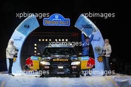 08.02.2004 Karlstad, Sweden, Podium, Mattias Ekström (SWE), DTM driver for Abt-Audi, won the overall Group N - WRC Swedish Rally, 5-8 February 2004, World Rally Championship 2004